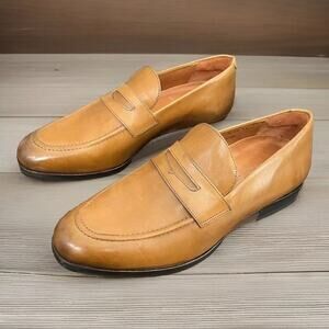 Wolf & Shepherd Mens leather penny loafers size 8 made in Portugal 🇵🇹